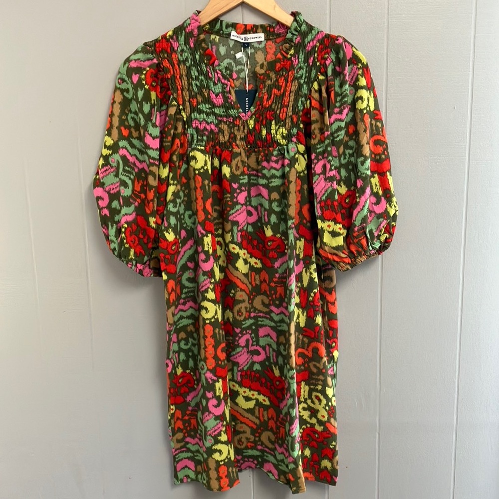 NWT Michelle McDowell Dress Size Small Pink Red Green New With Tags